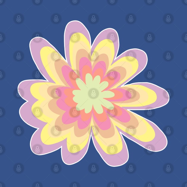 Multi Color Daisy Flower Minimal Graphic Art by ellenhenryart