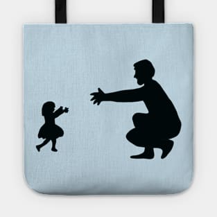 Dad daughter silhouette Tote