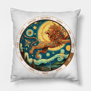 ZODIAC Leo - Astrological LEO - LEO - ZODIAC sign - Van Gogh style - 13 Pillow