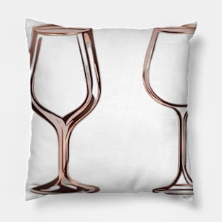 Elegant Copper Wine Glasses Artwork No. 658 Pillow