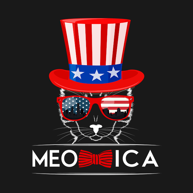 'Meowica Flag' Awesome July 4th Cats Gift by ourwackyhome