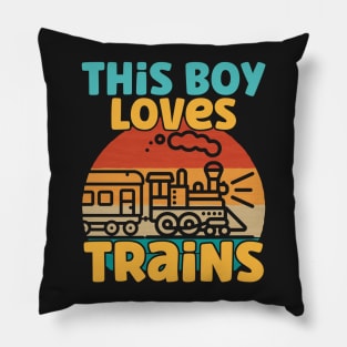 Kids This Boy Loves Trains - Train lover product Pillow