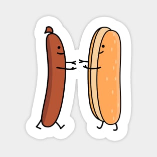 Funny sausage and bun couple Magnet