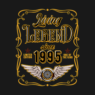 25th Birthday Gift For Men Women Living Legend Since 1995 T-Shirt