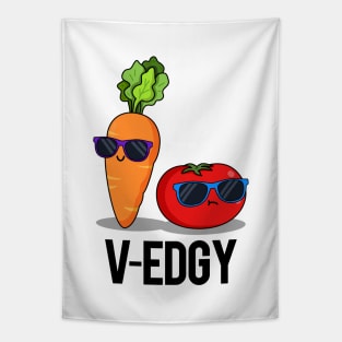 V-Edgy Cute Veggie Pun Tapestry