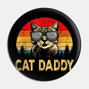 Mens Vintage Cat Daddy Funny Cat Lover Gift Cat Dad Fathers Pin