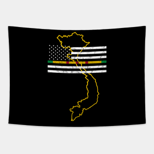 Vietnam Veteran Thin Line American Flag Pride Tapestry