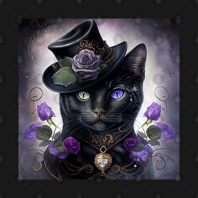 Black Cat With A Hat by Enchanted Reverie