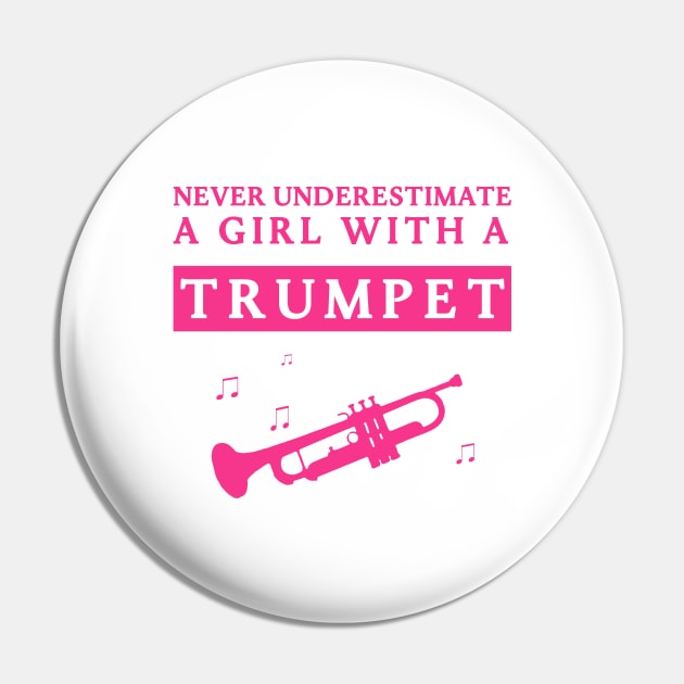 Underestimated Trumpet Girl Pin by DePit DeSign