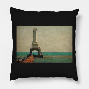 Fishing Under the Lighthouse Pillow