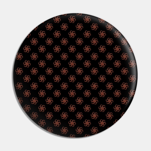 Yin Yang Design - Orange Color Spider Pattern Pin by The Black Panther