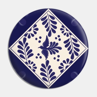 Blue Talavera Tile, Flying Dove by Akbaly Pin