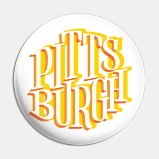 Pittsburgh PA Yellow Lettering Design Pin