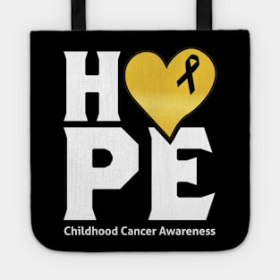 Hope For A Cure Childhood Cancer Awareness Support Childhood Cancer Warrior Gifts Tote