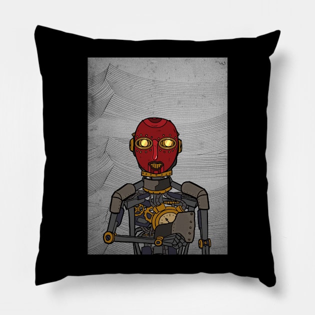 Unveil NFT Character - RobotMask WavesGlyph with Ape Eyes on TeePublic Pillow by Hashed Art