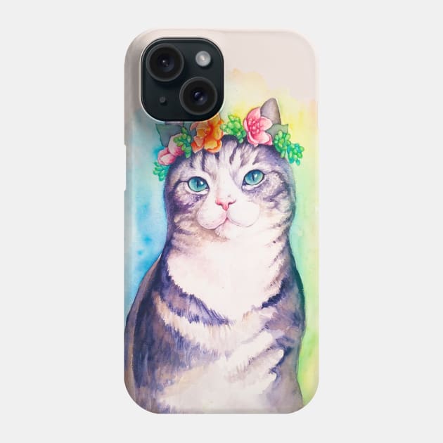 The watercolor cat Phone Case by LilianaTikage