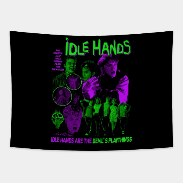 IDLE HANDS - A boy and his hand Tapestry by WithinSanityClothing