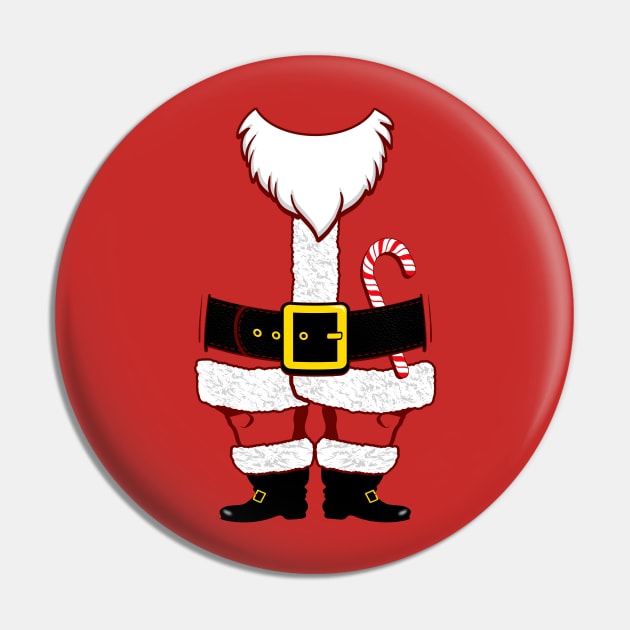 Mini Santa Claus Costume with Christmas Beard and Candy Cane T-Shirt Pin by ChattanoogaTshirt