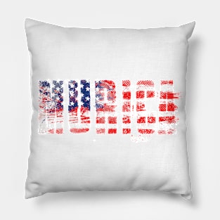 Murica Distressed Flag Word Art Pillow