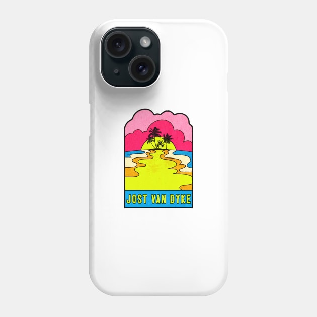 Jost Van Dyke Groovy Sunset 70's Hippie Hippy Vintage British Virgin Islands Phone Case by DD2019