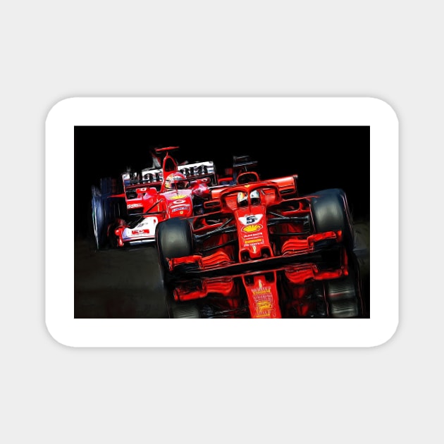 Vettel - Schumacher - Schumacher - Vettel Magnet by DeVerviers