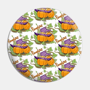 Pumpkins Pattern Art Pin