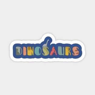 DINOSAURS WORDING ILLUSTRATION Magnet