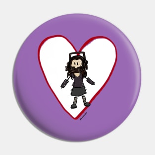 Reverse Bear Trap Mandy Heart Pin