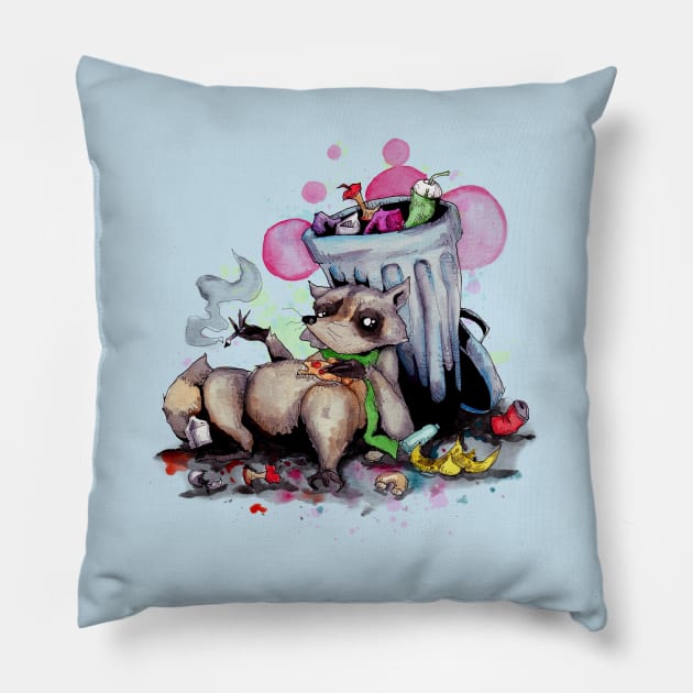 Trash Panda Pillow by LVBart