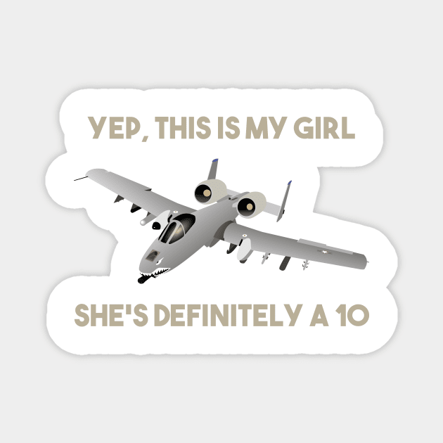 American A-10 Warthog Jet Aircraft Meme Magnet by NorseTech