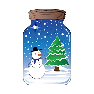 Snowman in a glass jar T-Shirt