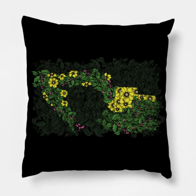 Excavator Flora Pillow by damnoverload