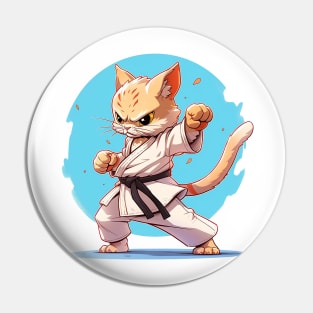 karate cat Pin