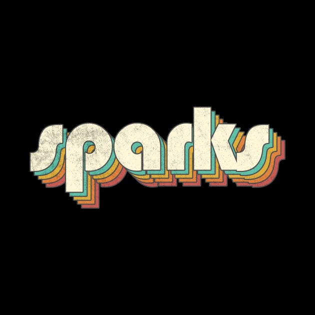 Vintage Sparks Rainbow Letters Distressed Style by Cables Skull Design