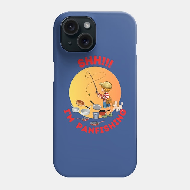 Shh.. I'm panfishing cottage core boy with dog fishing indoors Phone Case by Shean Fritts 