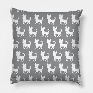 Chihuahua silhouette print (large) gray Pillow