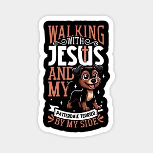 Jesus and dog - Patterdale Terrier Magnet