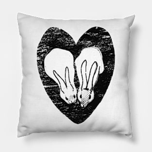 Huddling Rabbits Pillow