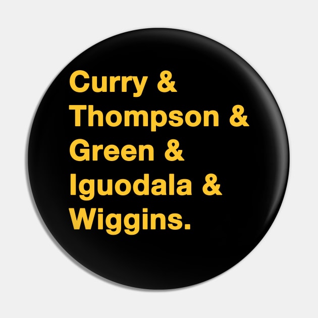 2022 Golden State Warrior Greats Yellow Pin by IdenticalExposure
