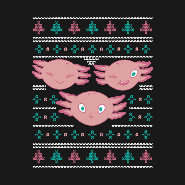 Cute Axolotl Ugly Christmas Sweater by SLAG_Creative