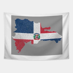 Dominican Republic Map Design Tapestry