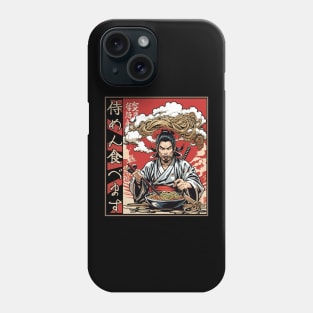 The Samurai eats Noodles Design. Phone Case