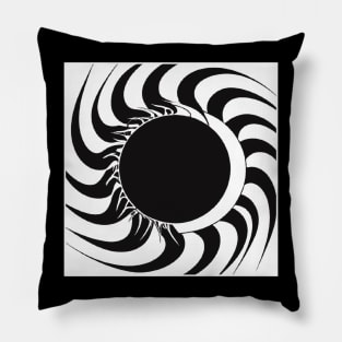 Black Spiral Sun Pillow