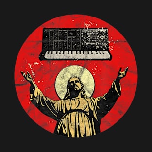 Vintage Synthesizer Jesus Analog Synth Nerd Analog Studio T-Shirt