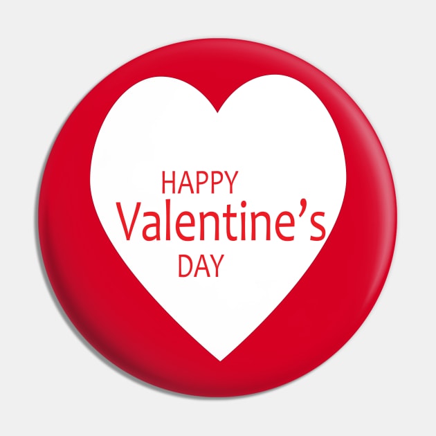 Happy Valentine's Day, Heart Pin by JevLavigne