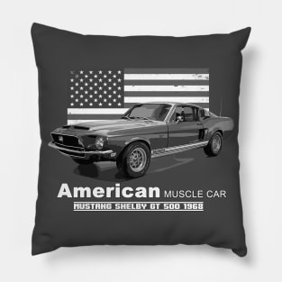 GT 500 American Muscle Car 60s 70s Old is Gold Pillow