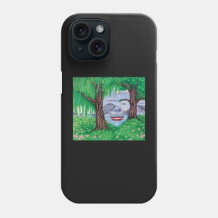 Pareidolia face in a landscape illusion Phone Case