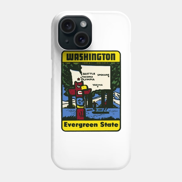 Vintage Washington State Decal Phone Case by zsonn