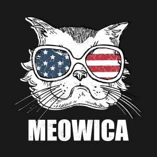 Meowica Patriotic Graphic Tees for 4th of July and Summer T-Shirt