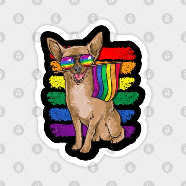 Funny Chihuahua Rainbow Pride Magnet by creative